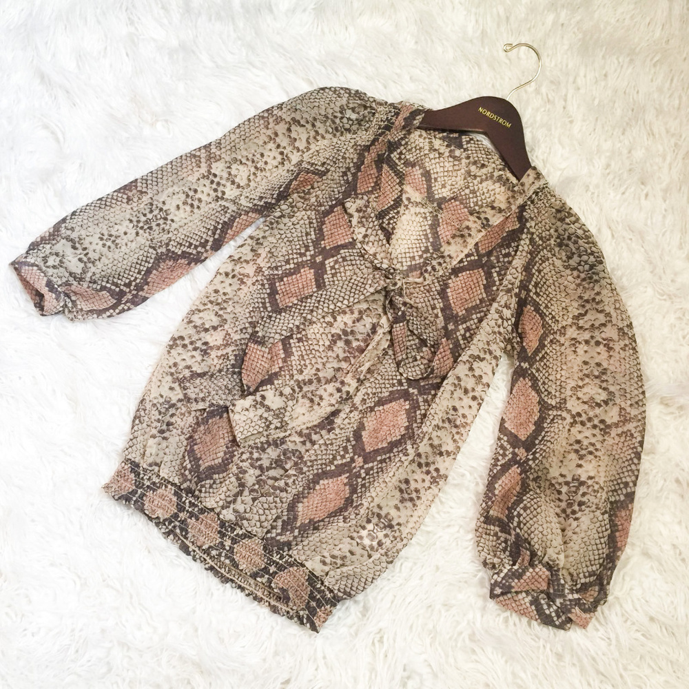 Animal Print Blouse Small